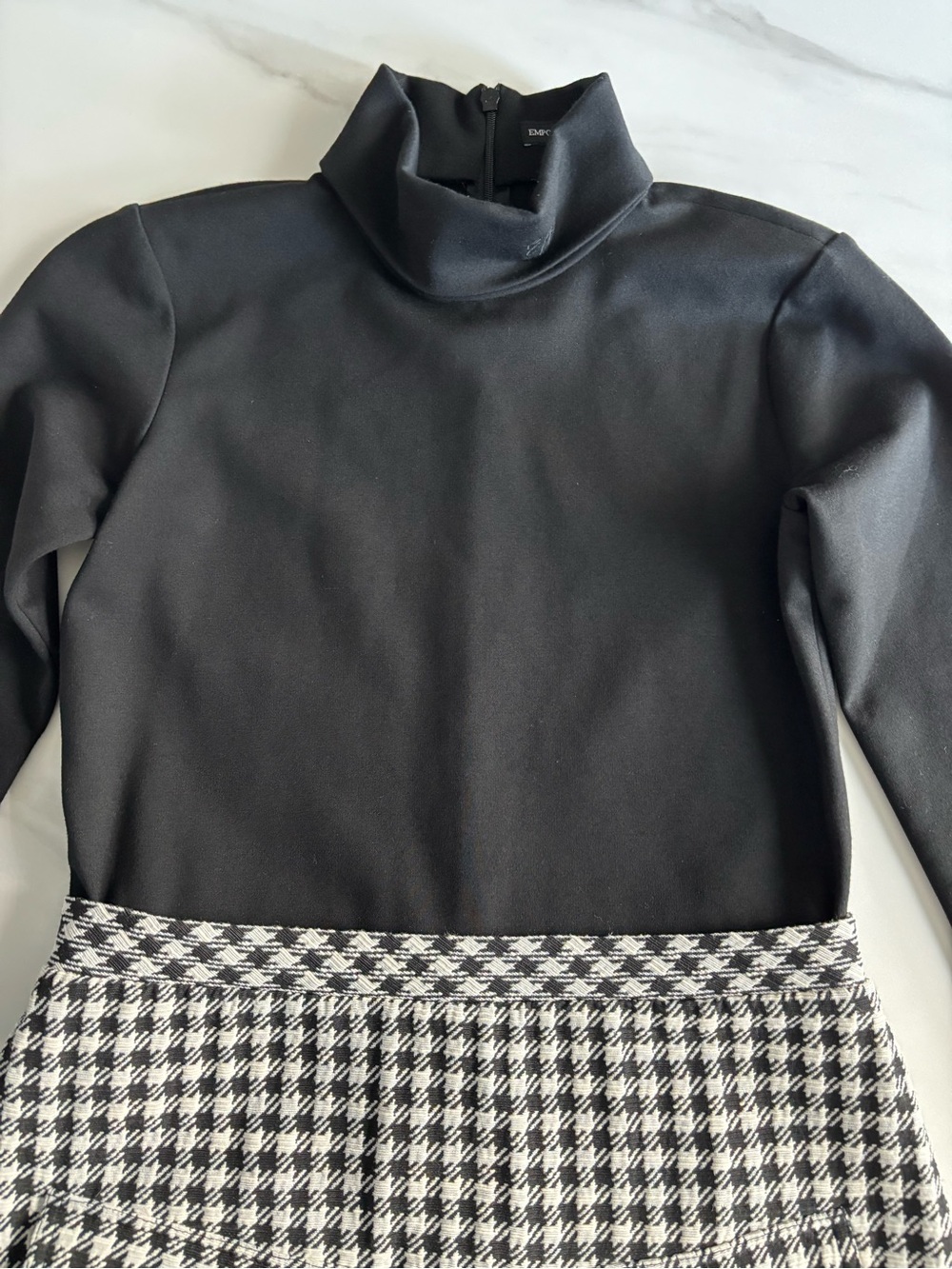 Emporio Armani Black Houndstooth Dress Sz 12 y.o. - Picture 6 of 13